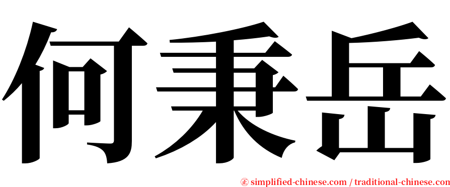 何秉岳 serif font
