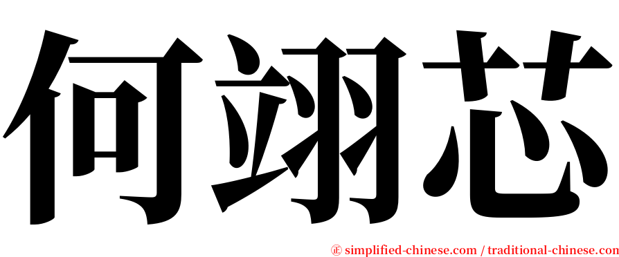 何翊芯 serif font