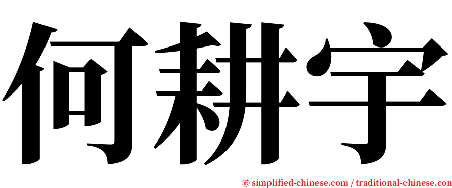 何耕宇 serif font