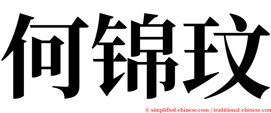何锦玟 serif font