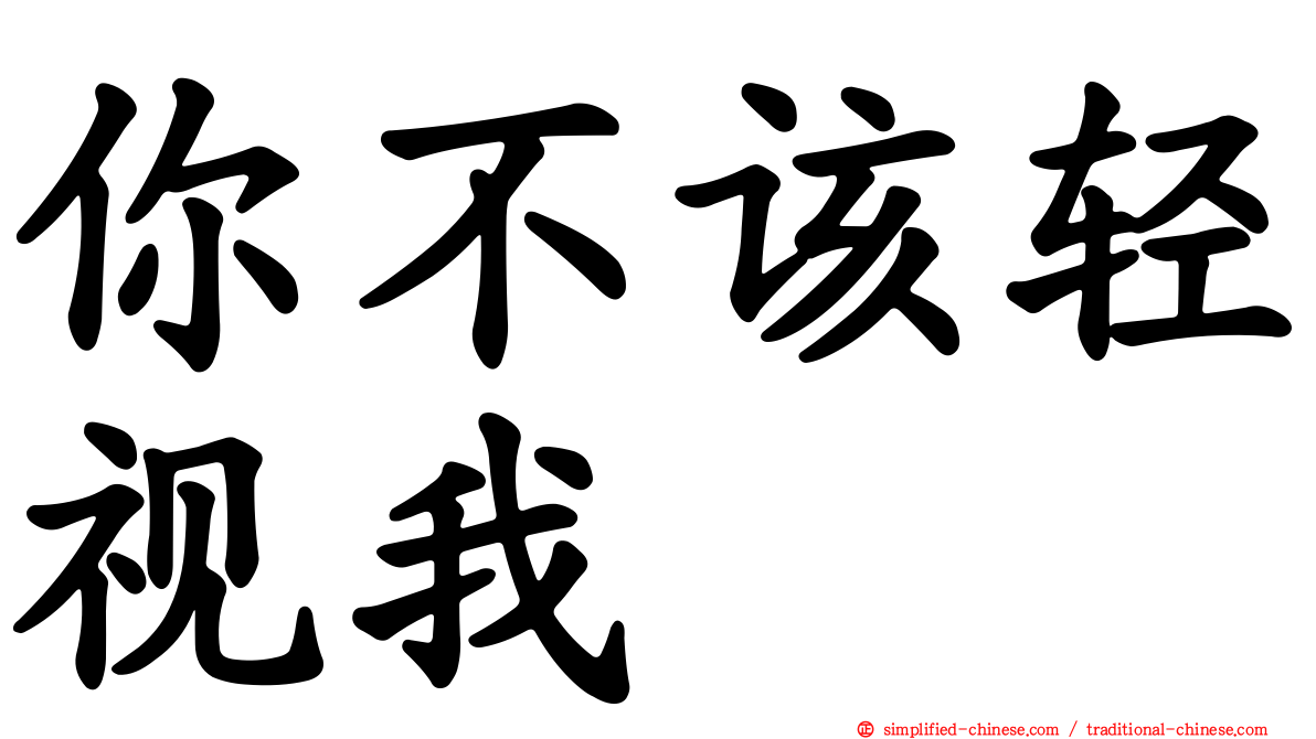 你不该轻视我