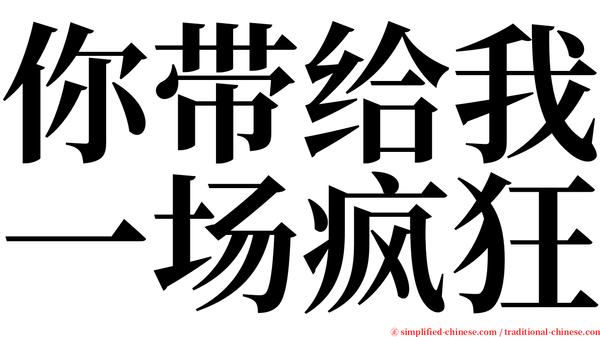 你带给我一场疯狂 serif font