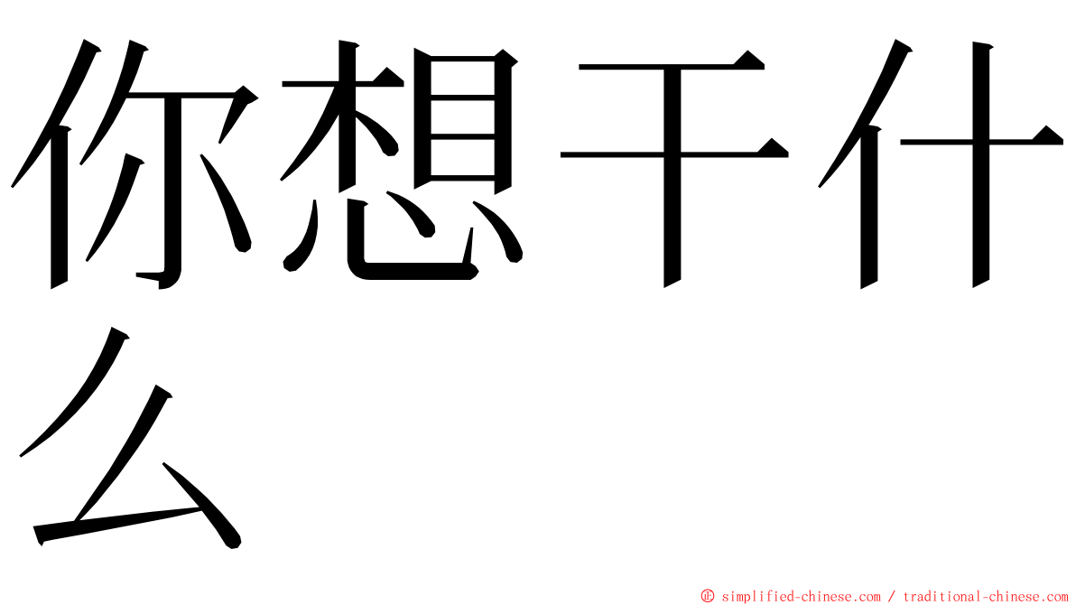 你想干什么 ming font