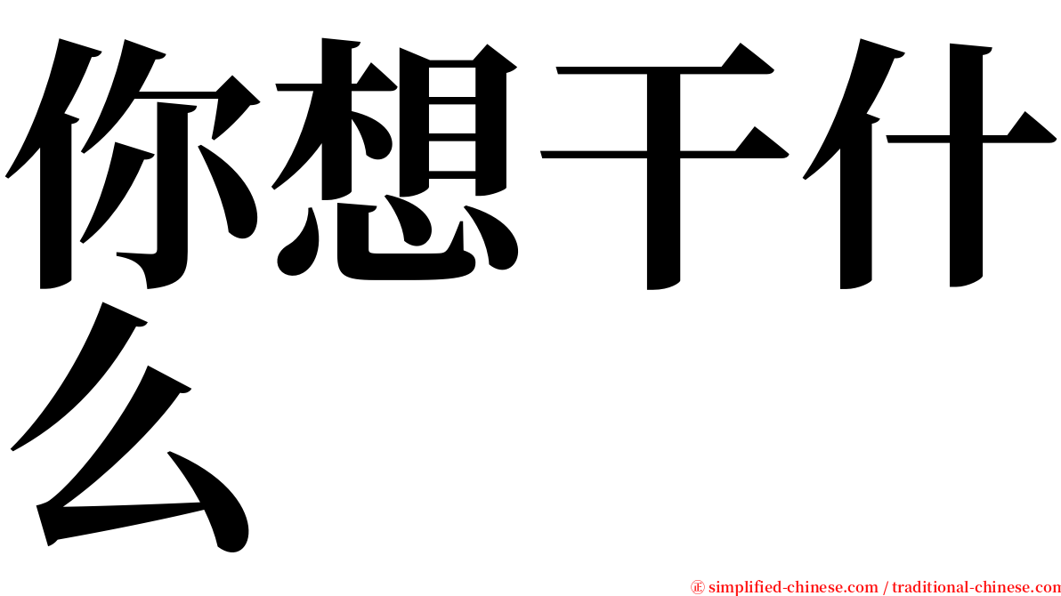 你想干什么 serif font