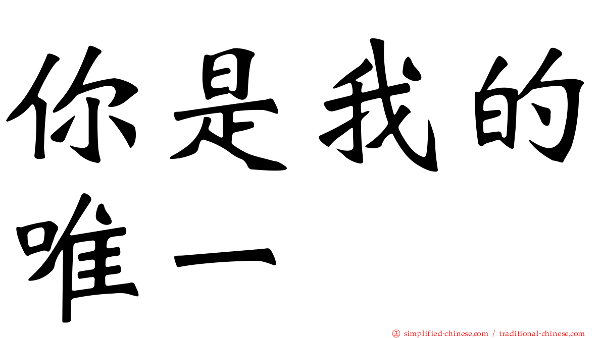 你是我的唯一