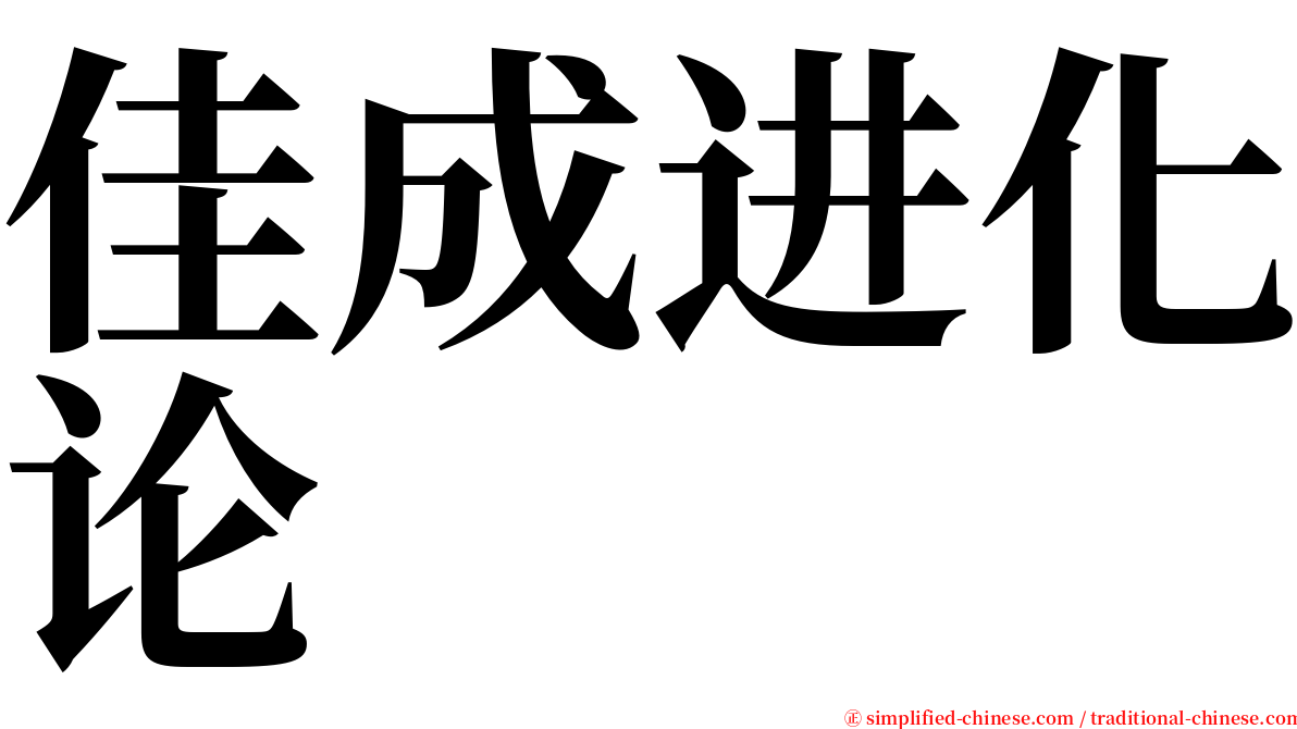 佳成进化论 serif font