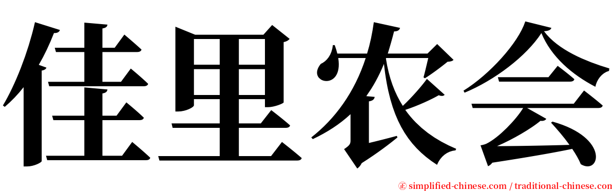 佳里农会 serif font