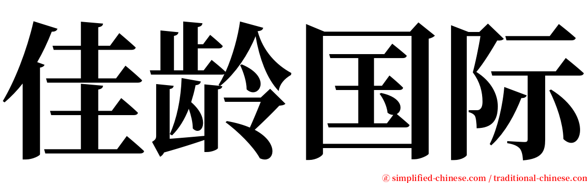 佳龄国际 serif font