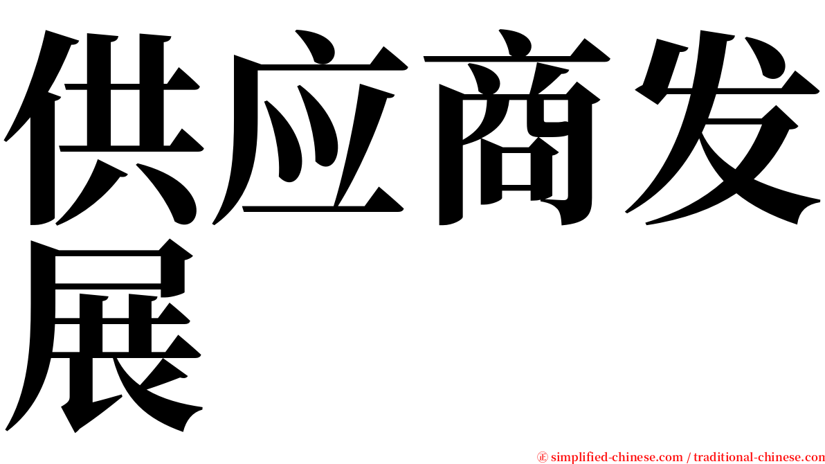 供应商发展 serif font