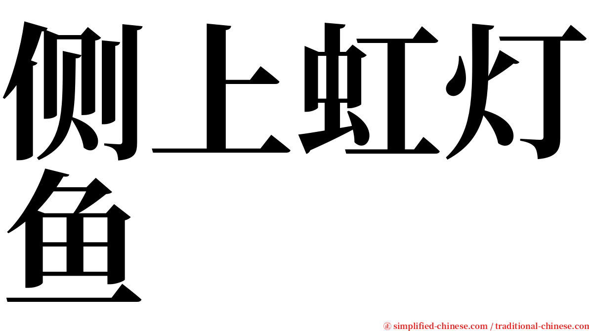 侧上虹灯鱼 serif font