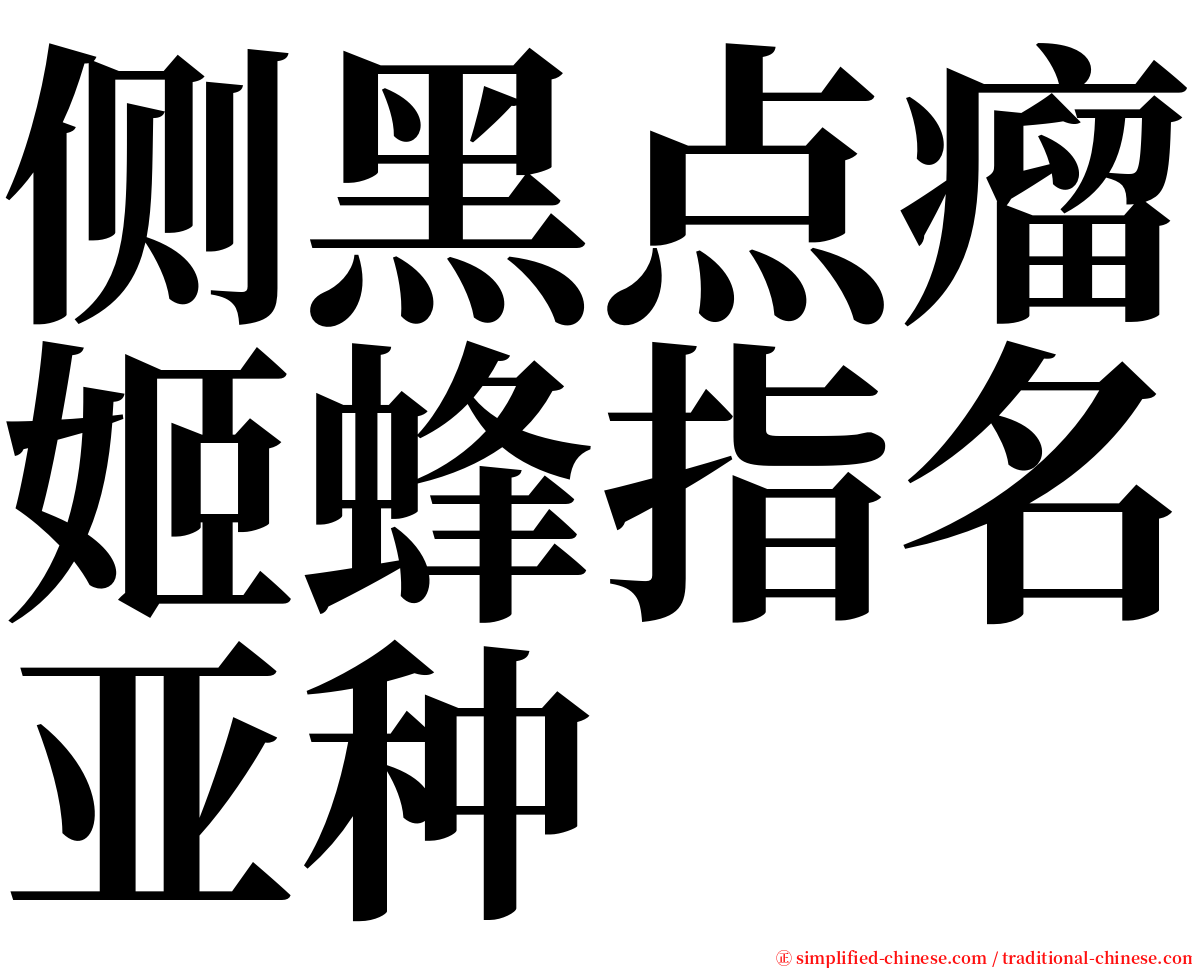 侧黑点瘤姬蜂指名亚种 serif font
