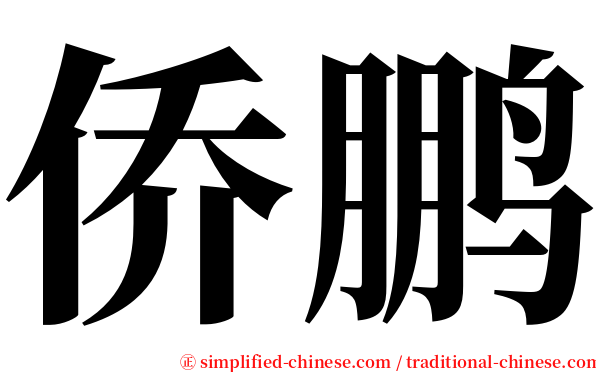 侨鹏 serif font