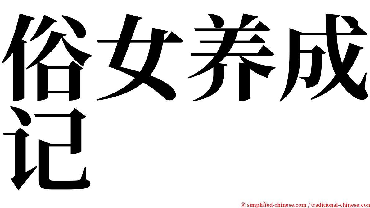 俗女养成记 serif font
