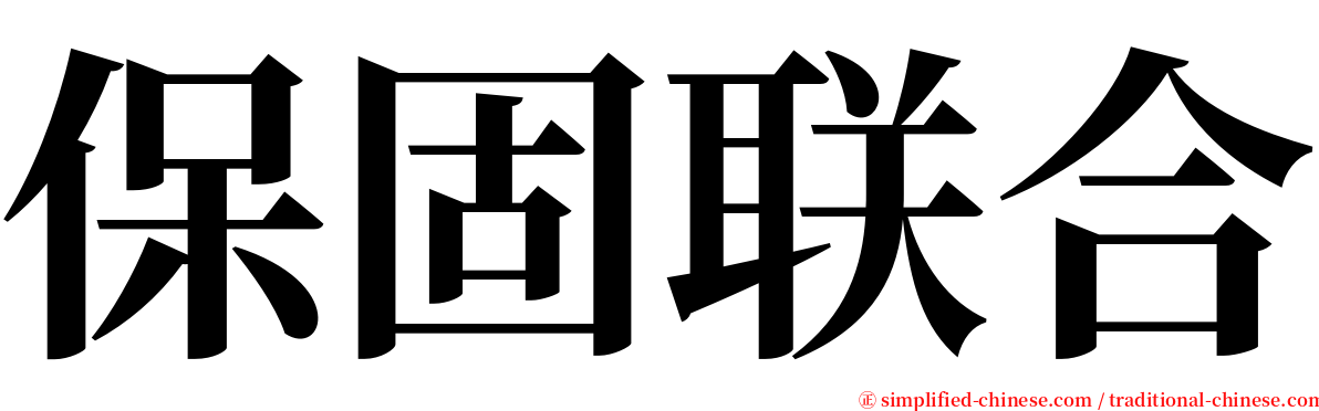 保固联合 serif font