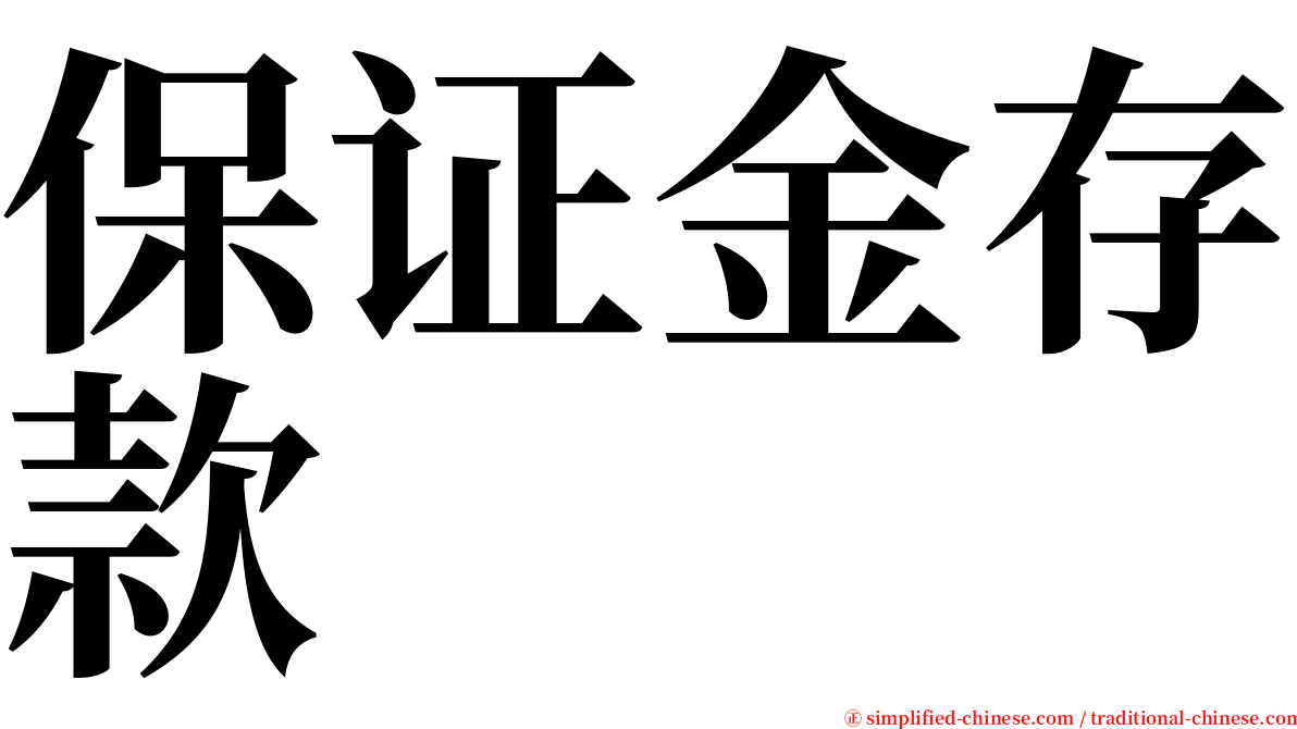 保证金存款 serif font