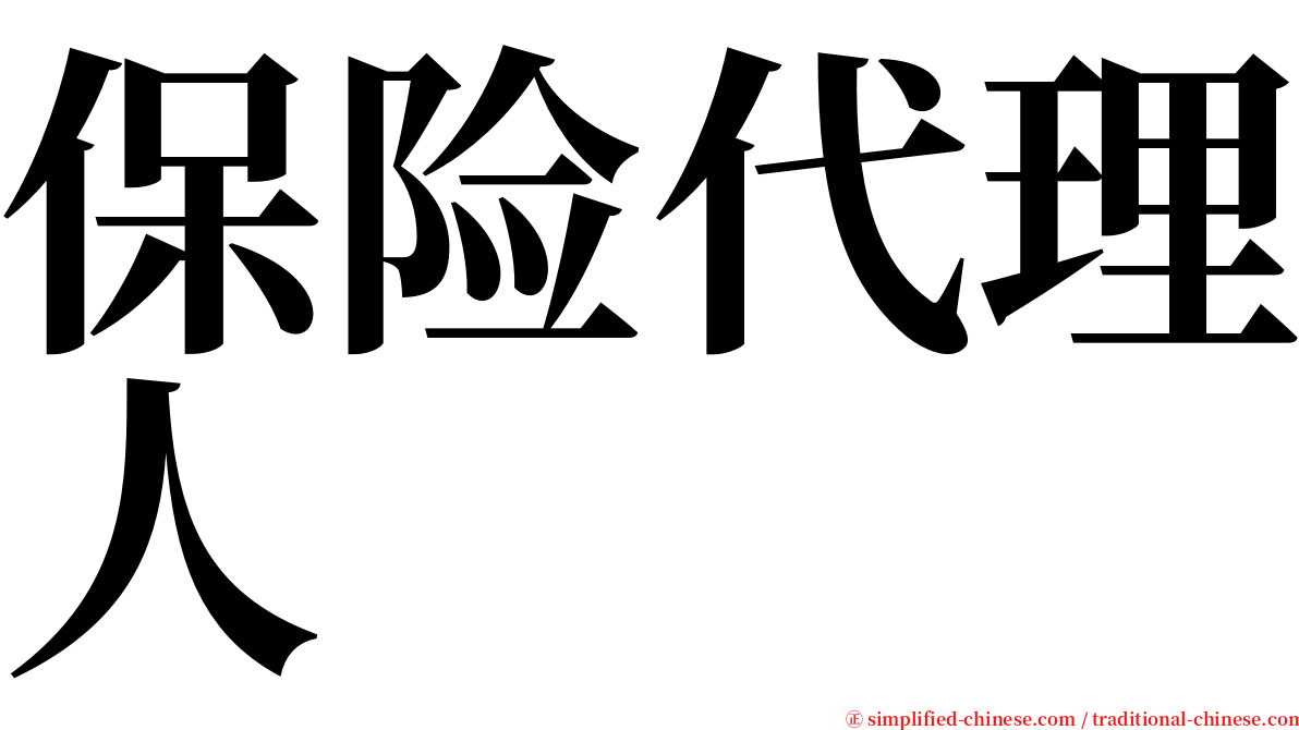 保险代理人 serif font