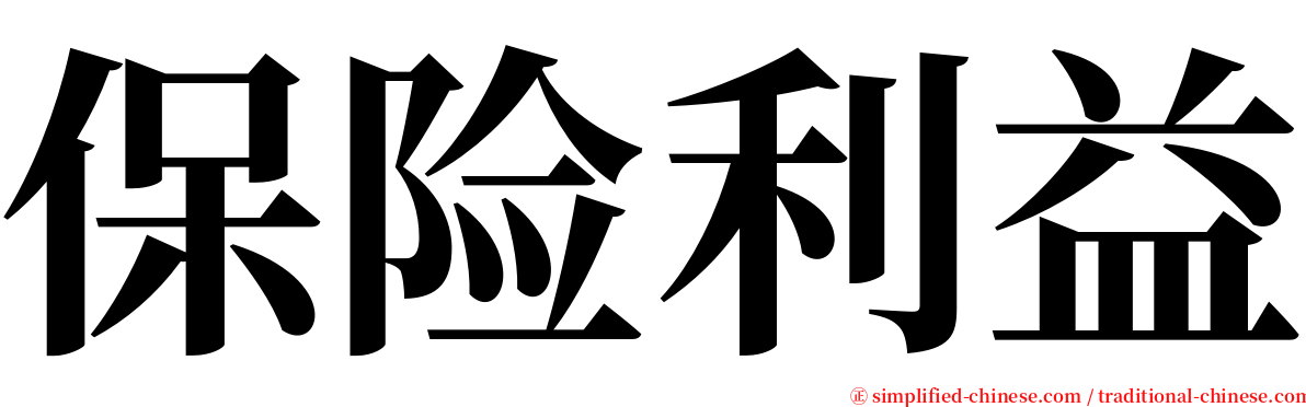 保险利益 serif font