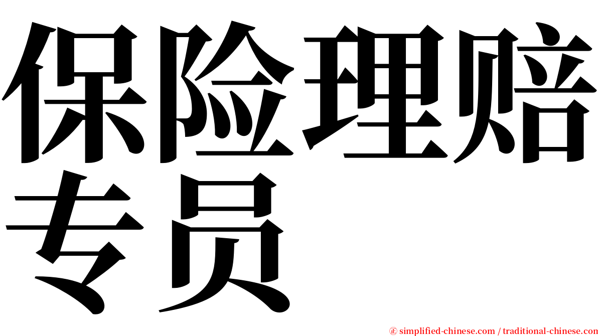 保险理赔专员 serif font