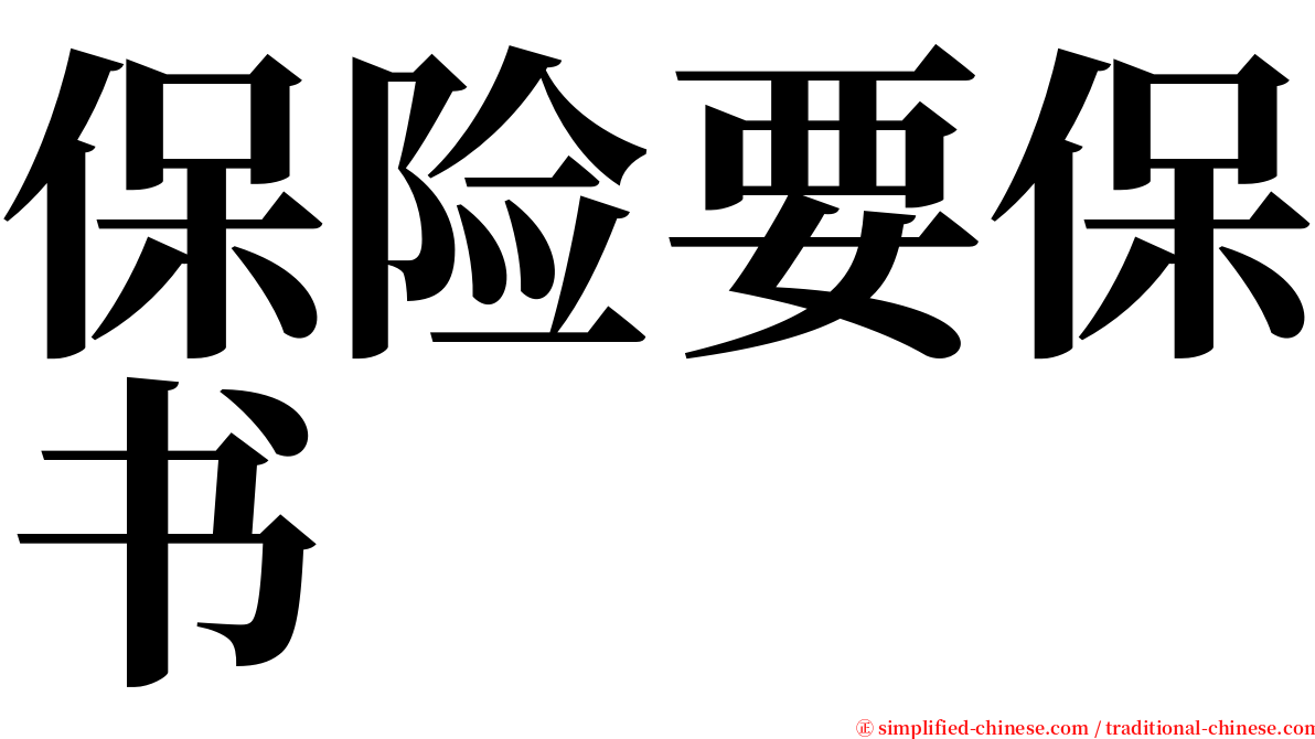 保险要保书 serif font