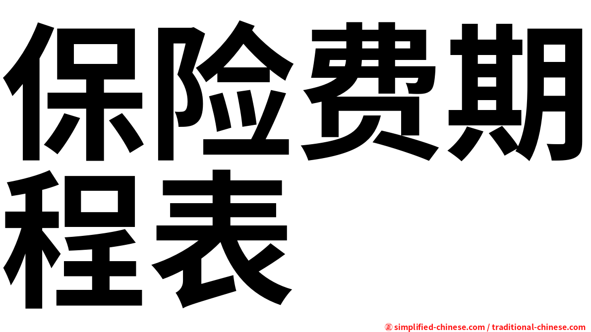 保险费期程表