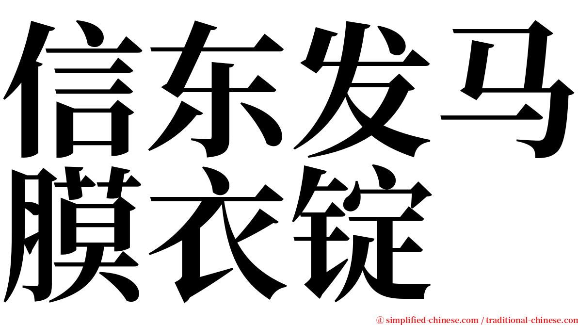 信东发马膜衣锭 serif font