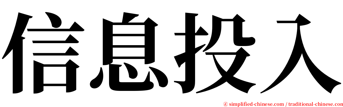 信息投入 serif font