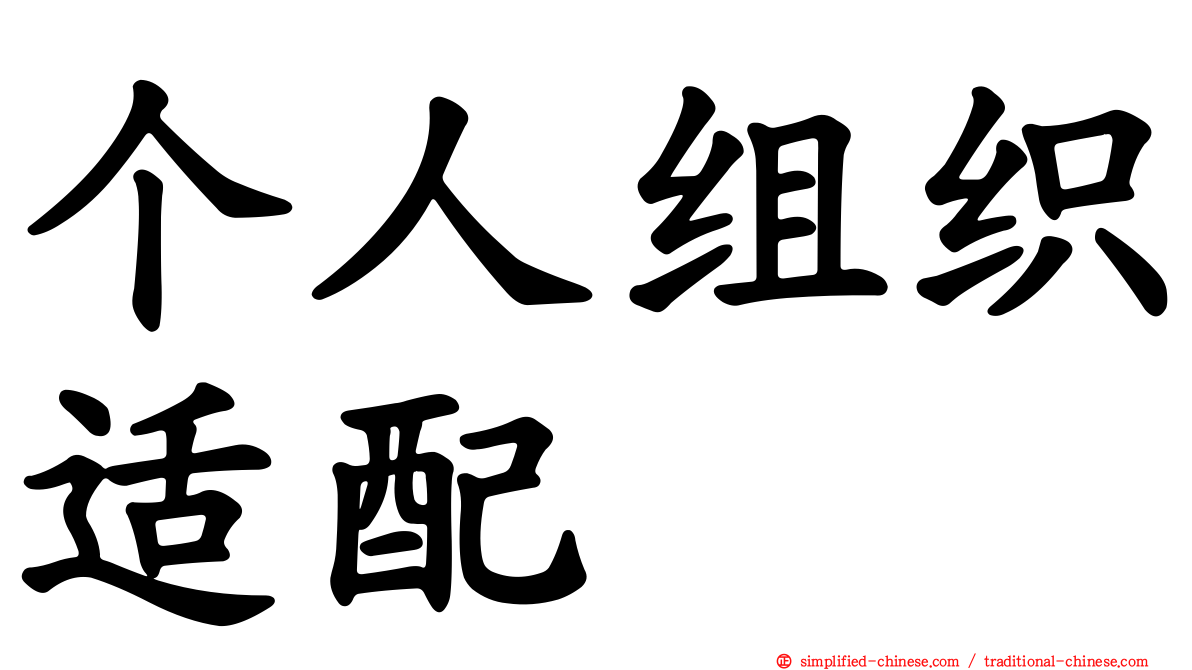 个人组织适配