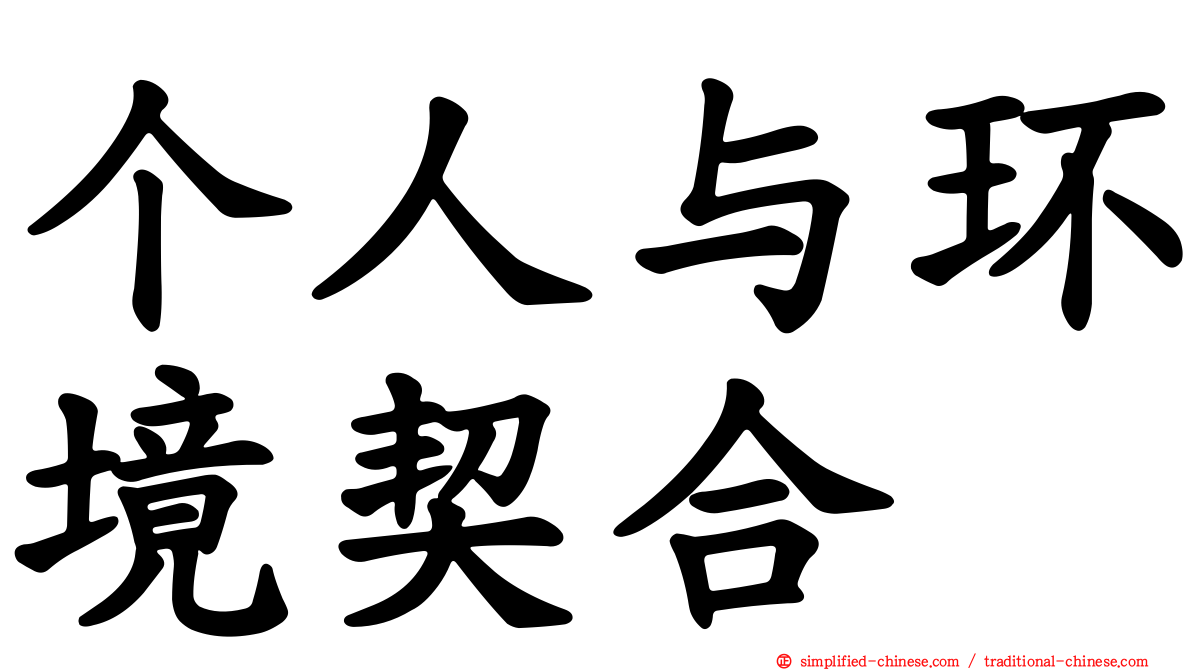 个人与环境契合