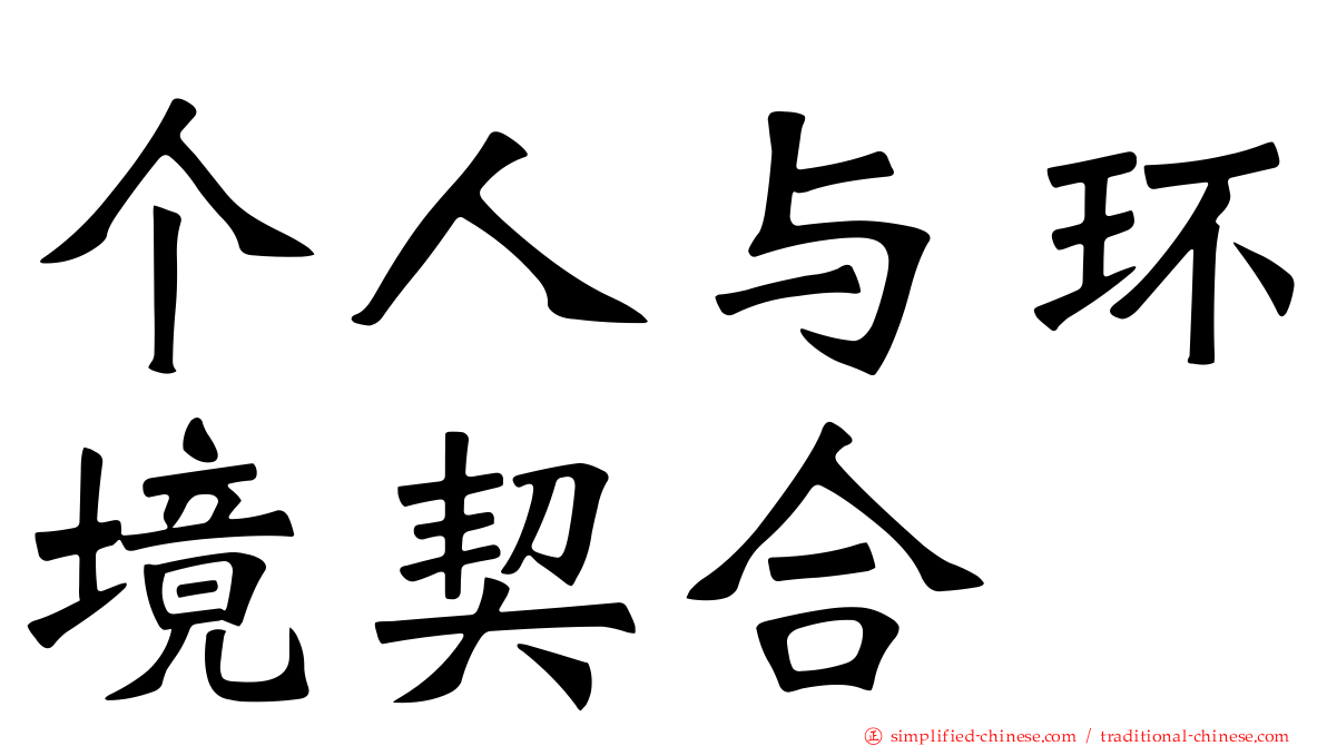 个人与环境契合