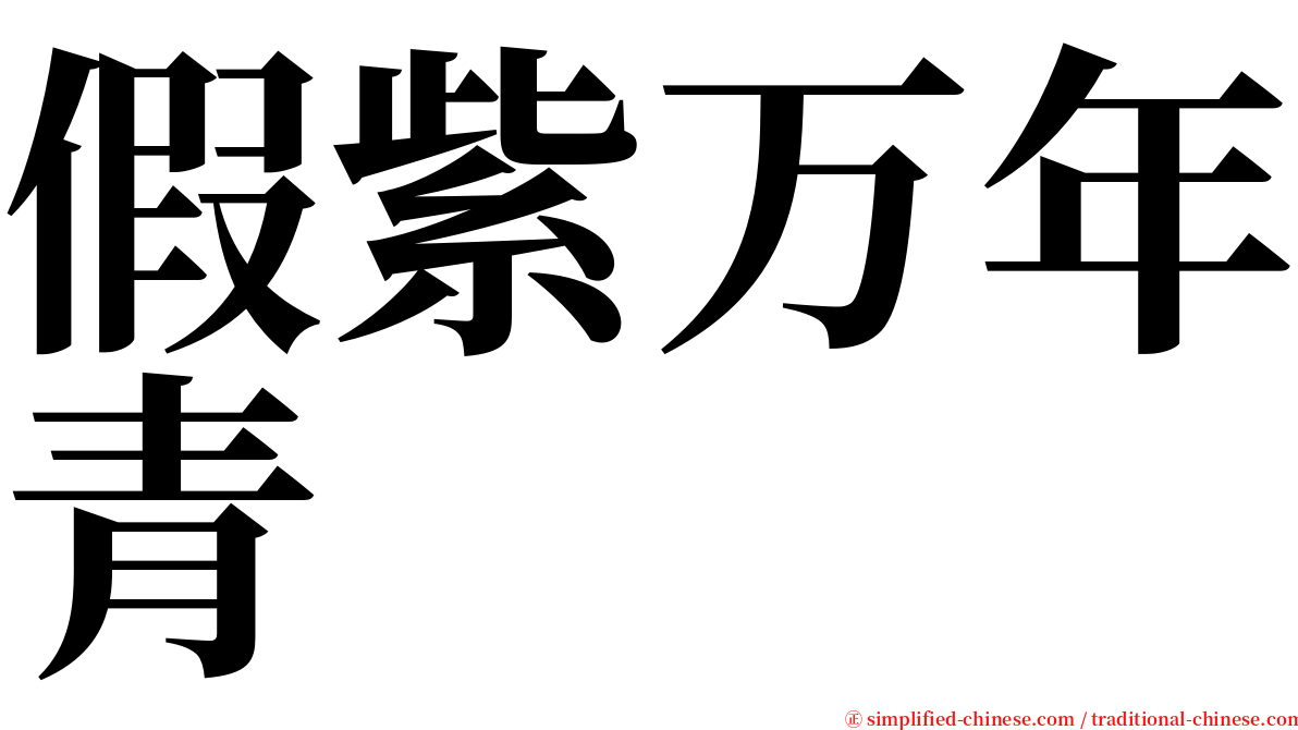 假紫万年青 serif font