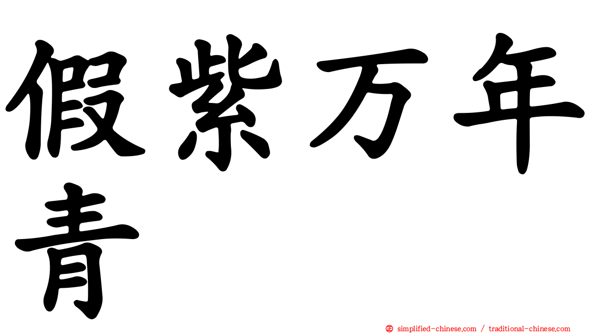 假紫万年青