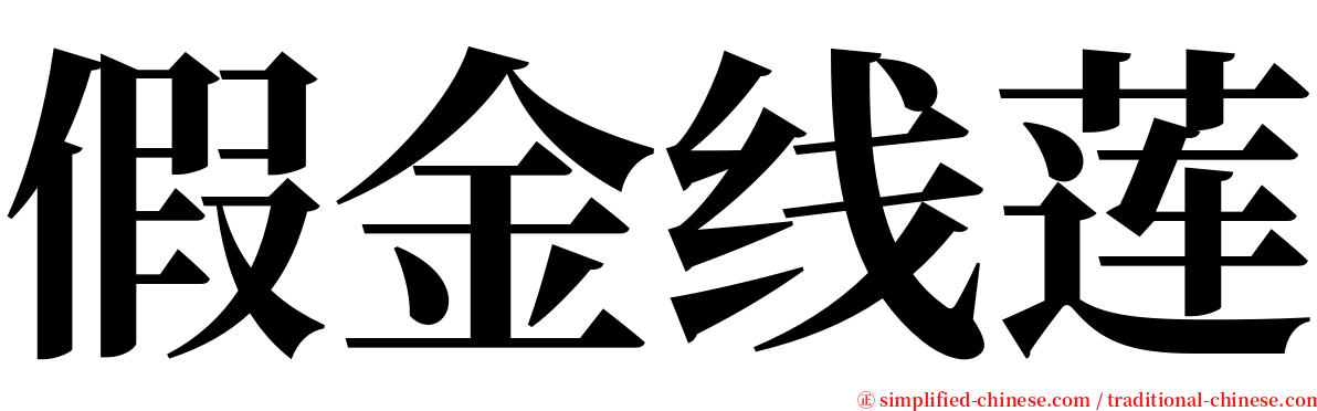 假金线莲 serif font