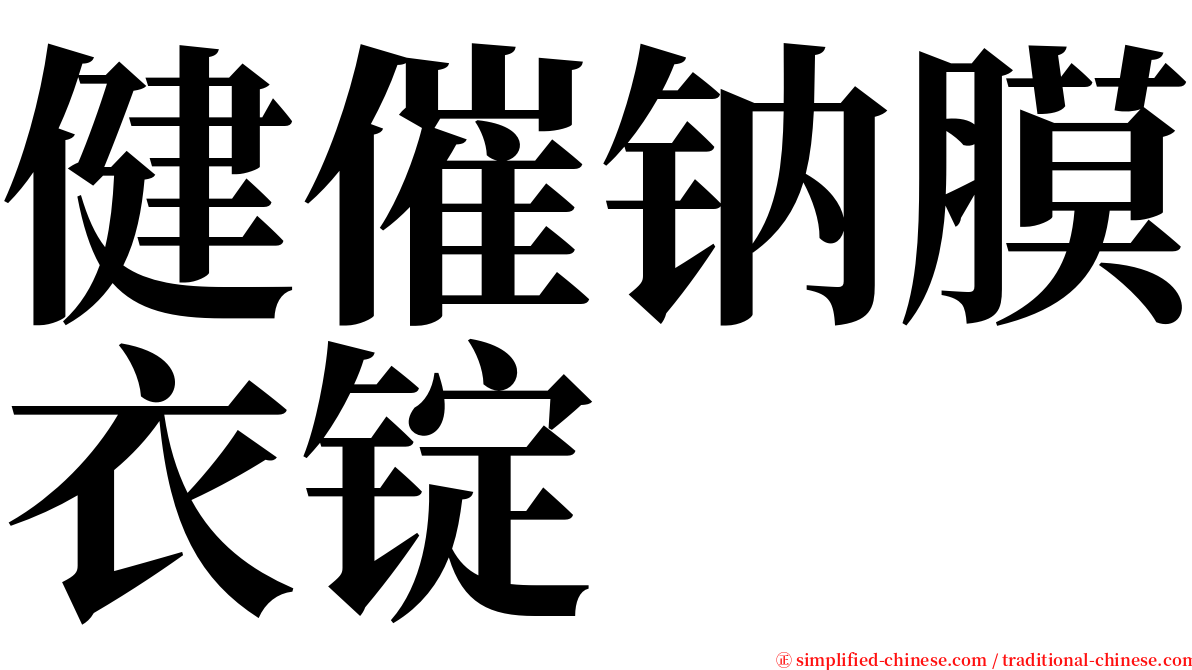健催钠膜衣锭 serif font