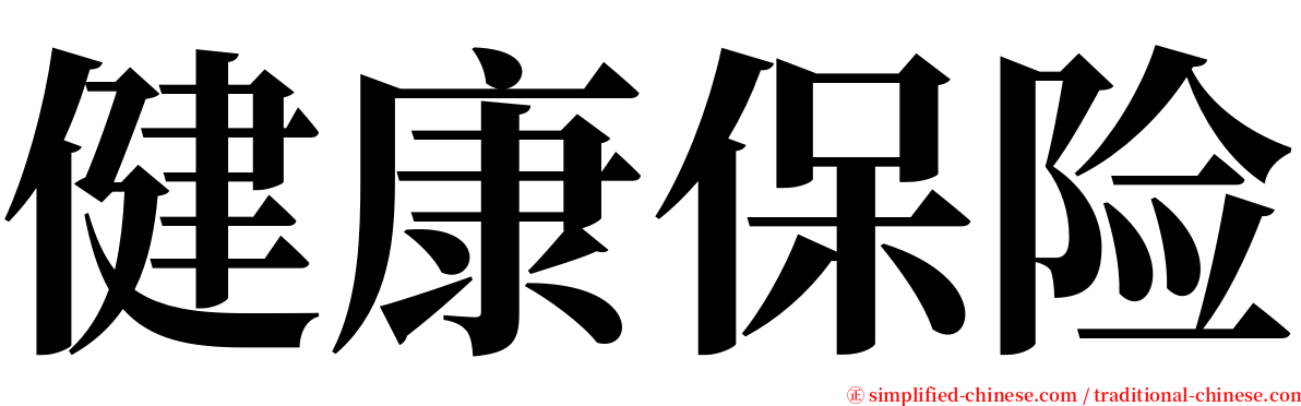 健康保险 serif font