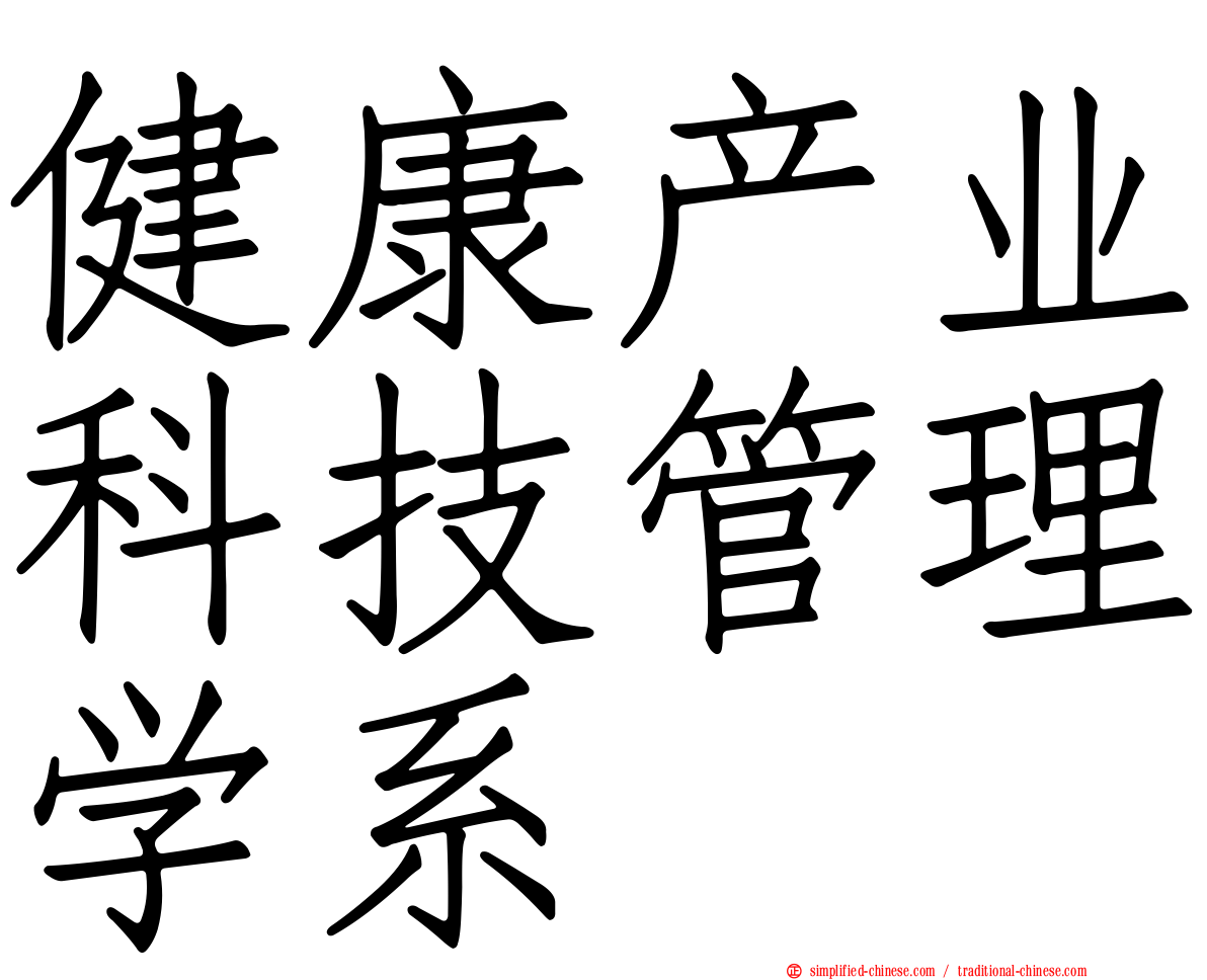 健康产业科技管理学系