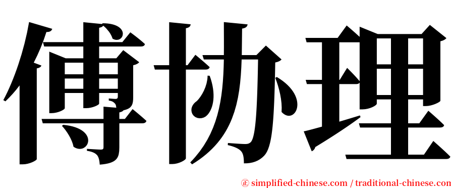 傅协理 serif font