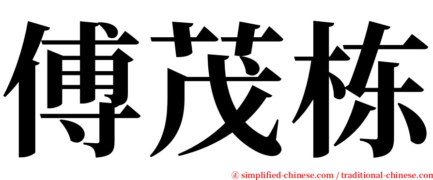 傅茂栋 serif font