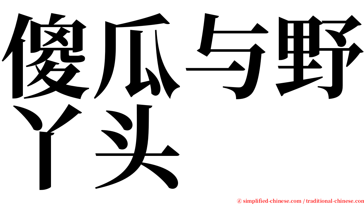 傻瓜与野丫头 serif font