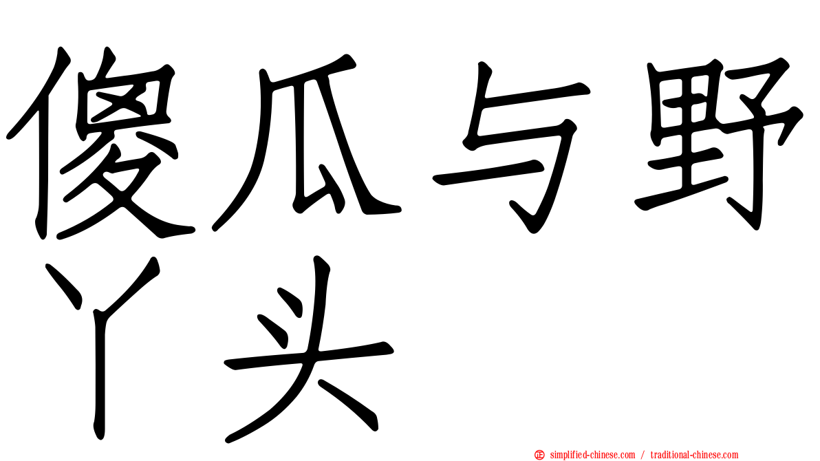 傻瓜与野丫头