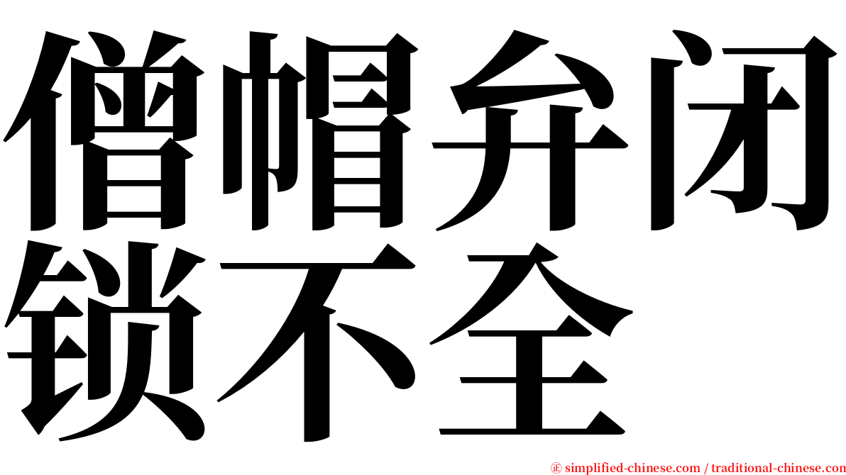 僧帽弁闭锁不全 serif font