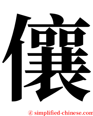 儴 serif font