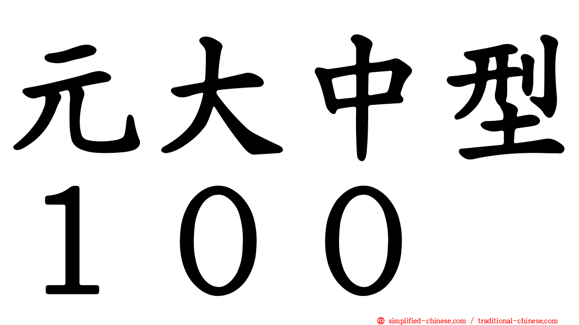 元大中型１００
