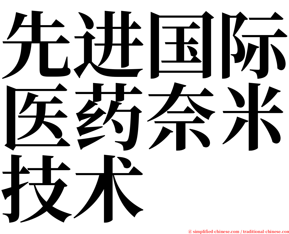 先进国际医药奈米技术 serif font