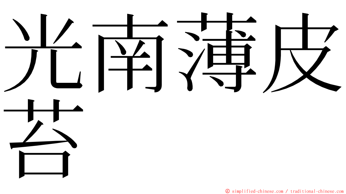 光南薄皮苔 ming font