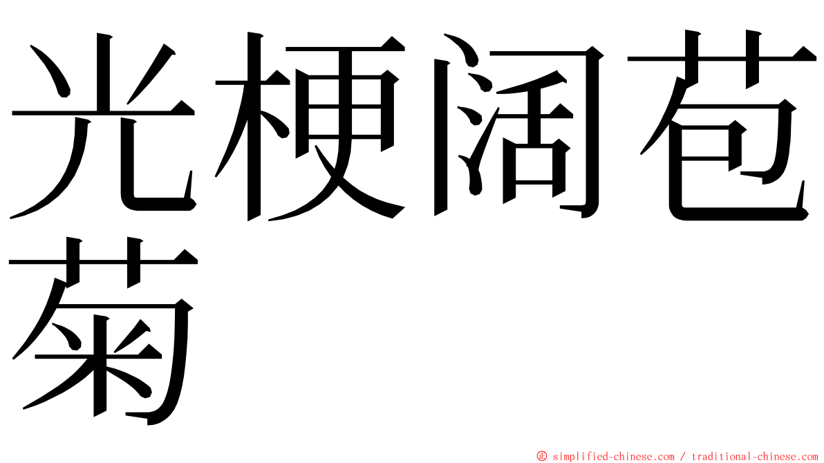 光梗阔苞菊 ming font