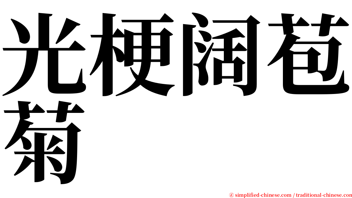 光梗阔苞菊 serif font