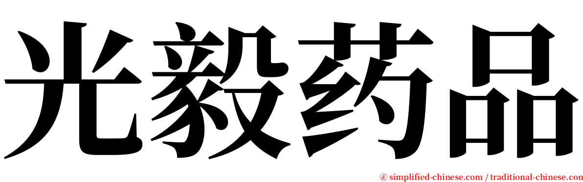 光毅药品 serif font