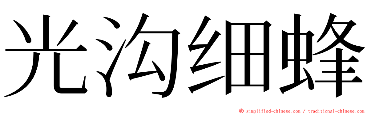 光沟细蜂 ming font