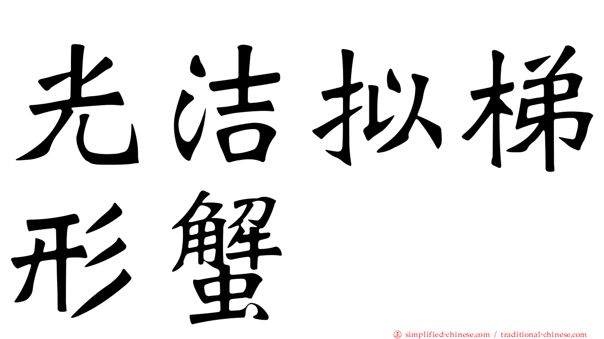 光洁拟梯形蟹