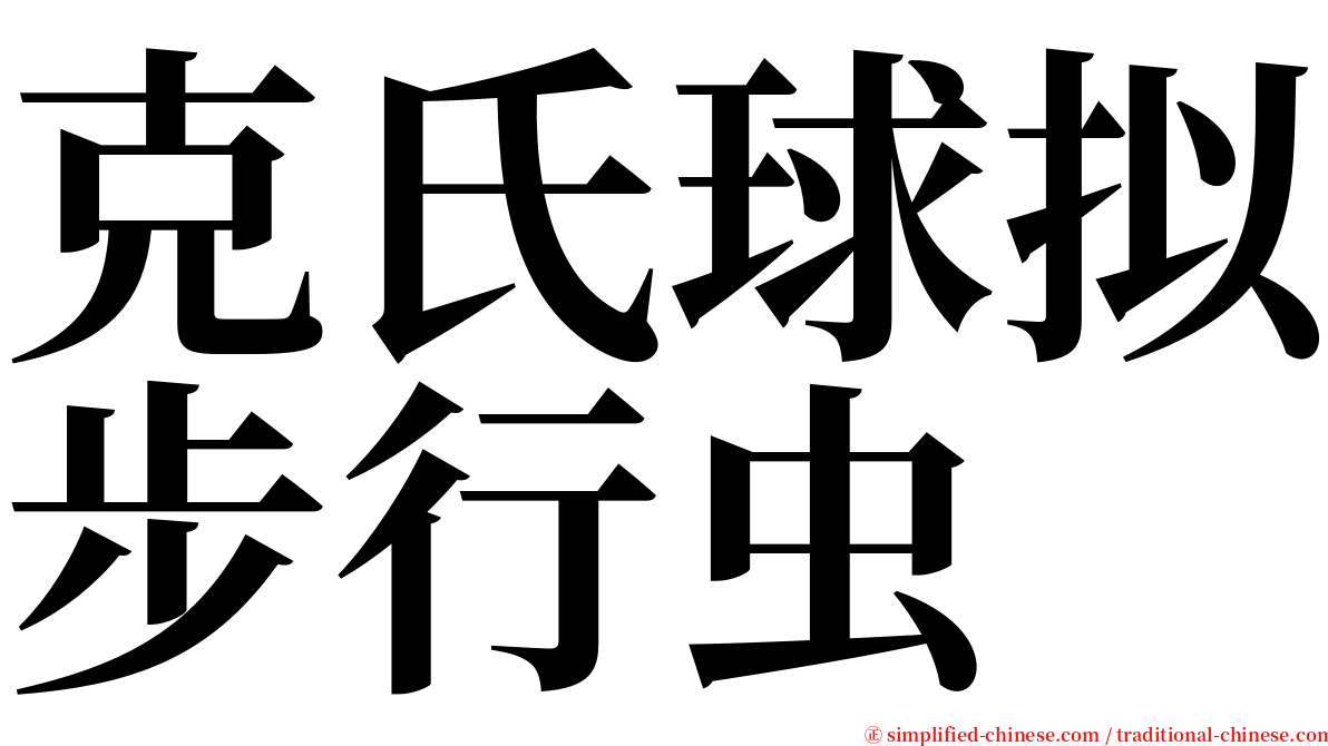 克氏球拟步行虫 serif font